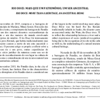 Rio Doce: Mais Que Um Patrimônio, Um Ser Ancestral.