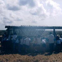 Estudantes visitam a base do Projeto Tamar em Regência.