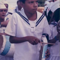 Integrante da Banda de Congo Mirim de Regência.