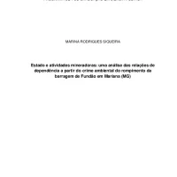 Estado e atividades mineradoras: uma análise das relações de dependência a partir do crime ambiental do rompimento da barragem de Fundão em Mariana (MG)