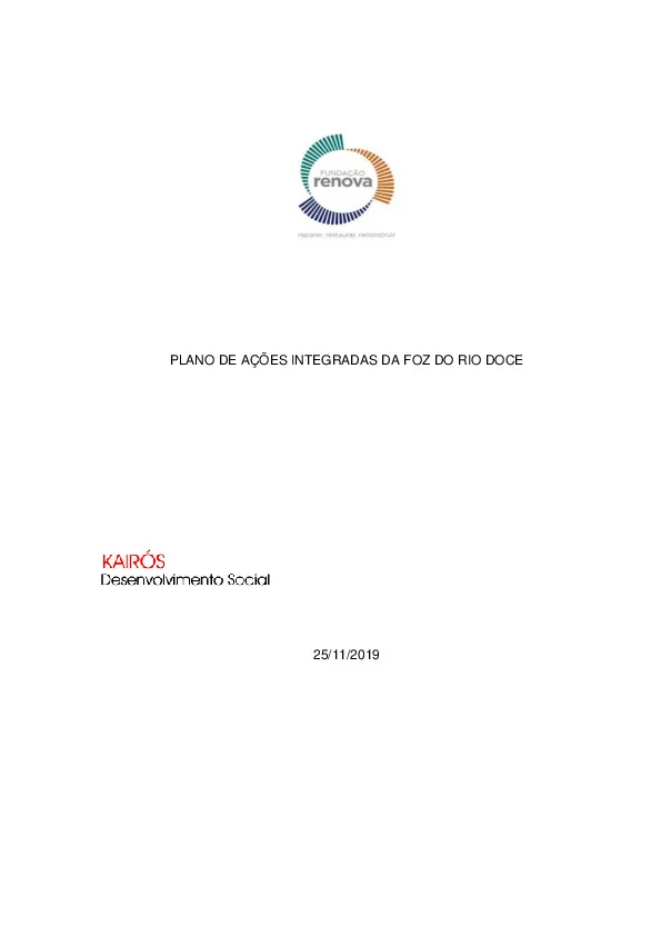 Plano de ações integradas da foz do rio Doce