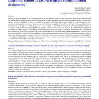 Responsabilidade Social Corporativa: uma visão crítica  a partir do estudo de caso da tragédia socioambiental  da Samarco