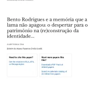 Bento Rodrigues e a memória que a lama não apagou: o despertar para o patrimônio na (re)construção da identidade no contexto pós-desastre.